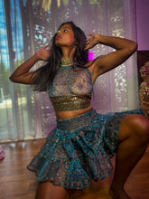 Load image into Gallery viewer, Golden Midnight Micro Mini Skirt Set
