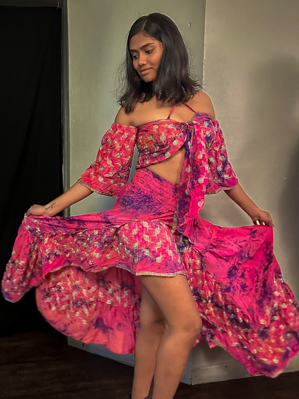 Pink Dahlia Bollywood Set
