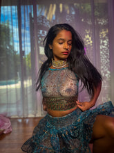 Load image into Gallery viewer, Golden Midnight Micro Mini Skirt Set
