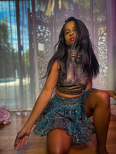 Load image into Gallery viewer, Golden Midnight Micro Mini Skirt Set
