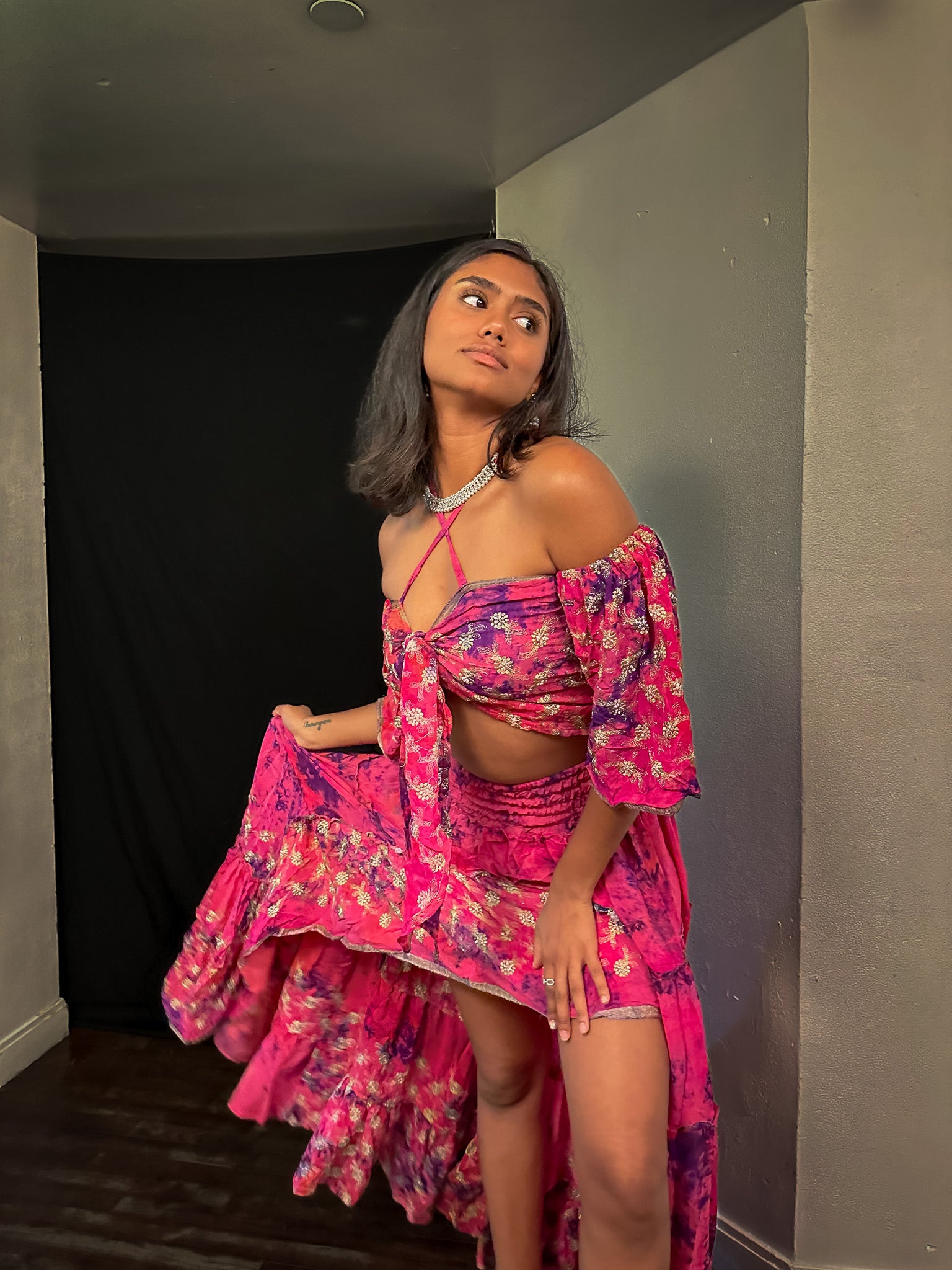 Pink Dahlia Bollywood Set
