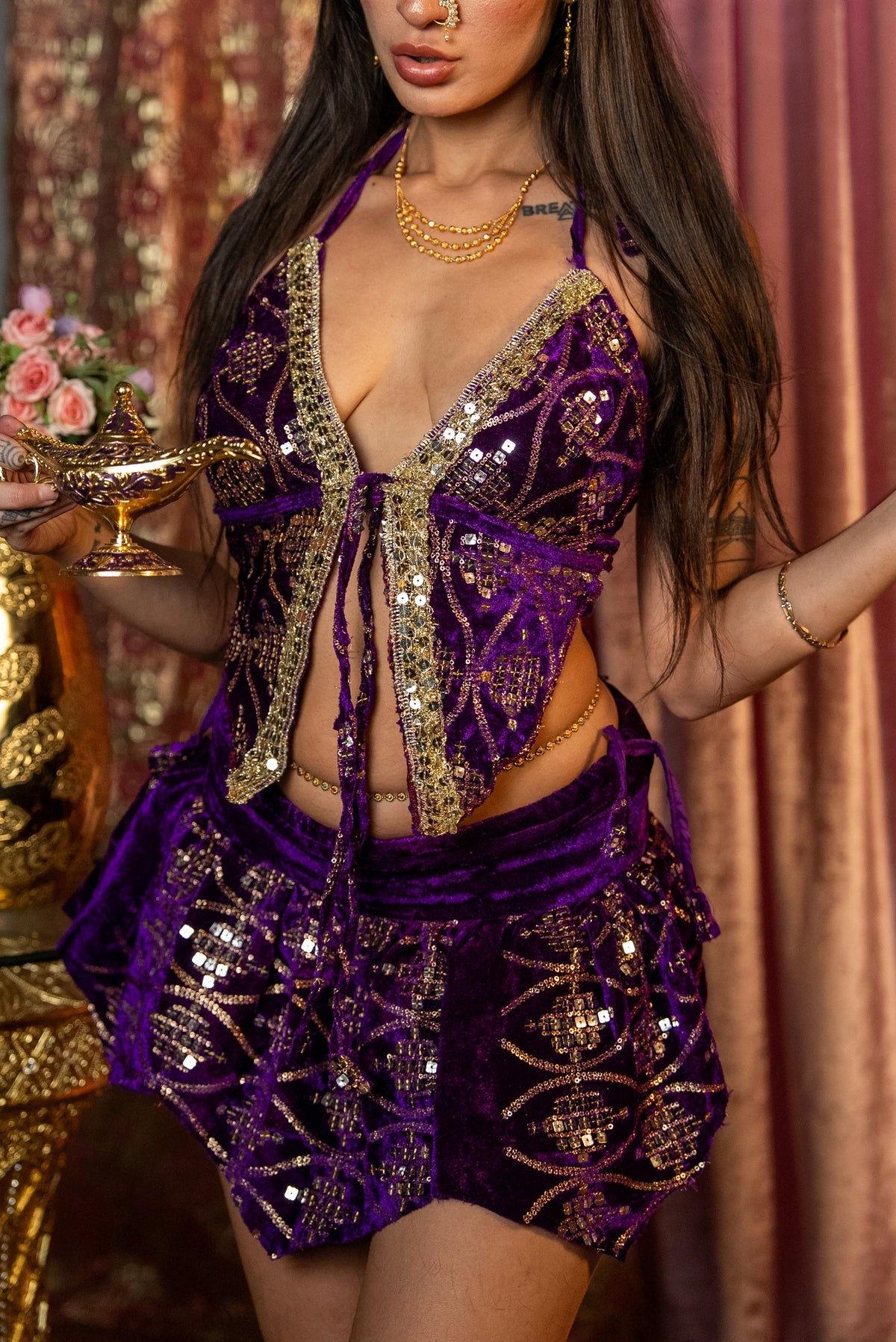 Tribal Gold Necklace Set
