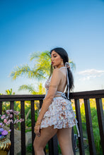 Load image into Gallery viewer, White Lotus Ruffle Skirt Set
