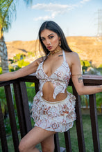 Load image into Gallery viewer, White Lotus Ruffle Skirt Set
