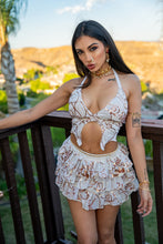 Load image into Gallery viewer, White Lotus Ruffle Skirt Set
