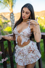 Load image into Gallery viewer, White Lotus Ruffle Skirt Set
