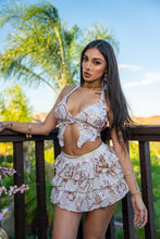 Load image into Gallery viewer, White Lotus Ruffle Skirt Set
