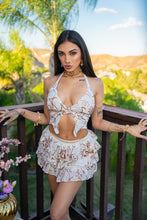 Load image into Gallery viewer, White Lotus Ruffle Skirt Set
