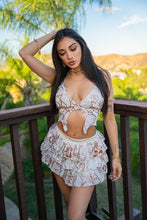 Load image into Gallery viewer, White Lotus Ruffle Skirt Set

