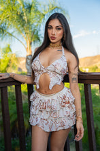 Load image into Gallery viewer, White Lotus Ruffle Skirt Set
