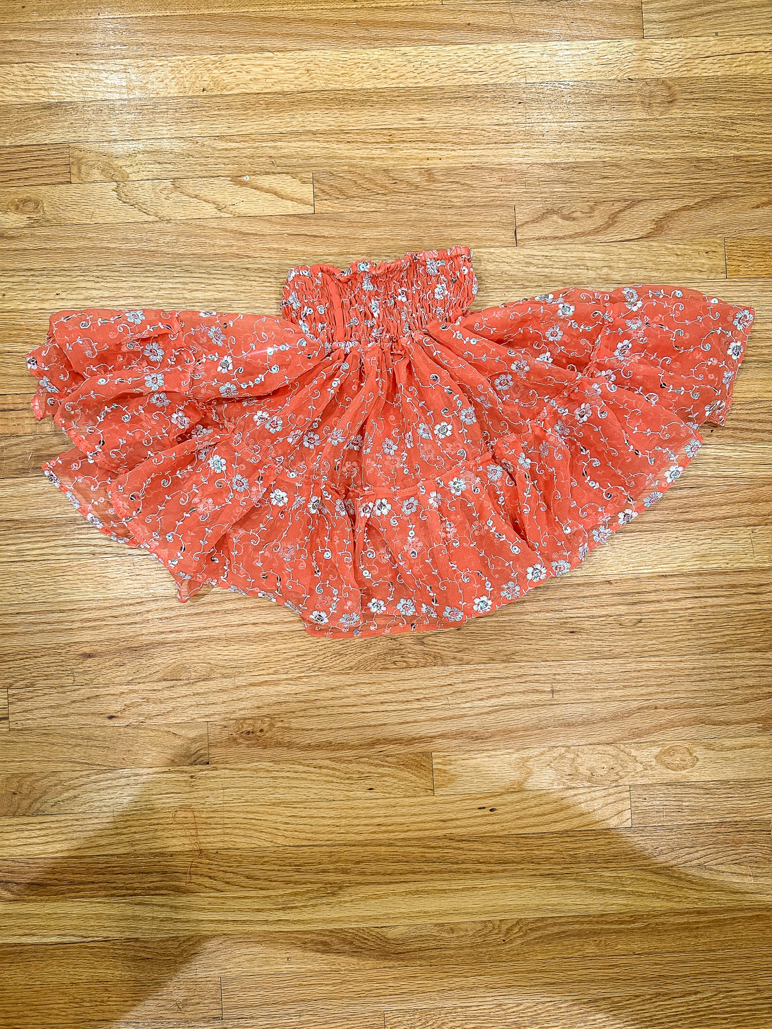 Peach Flowers Micro Mini Skirt