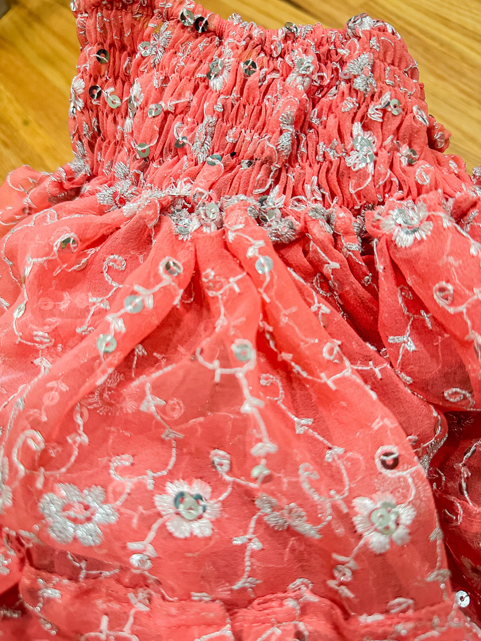 Peach Flowers Micro Mini Skirt
