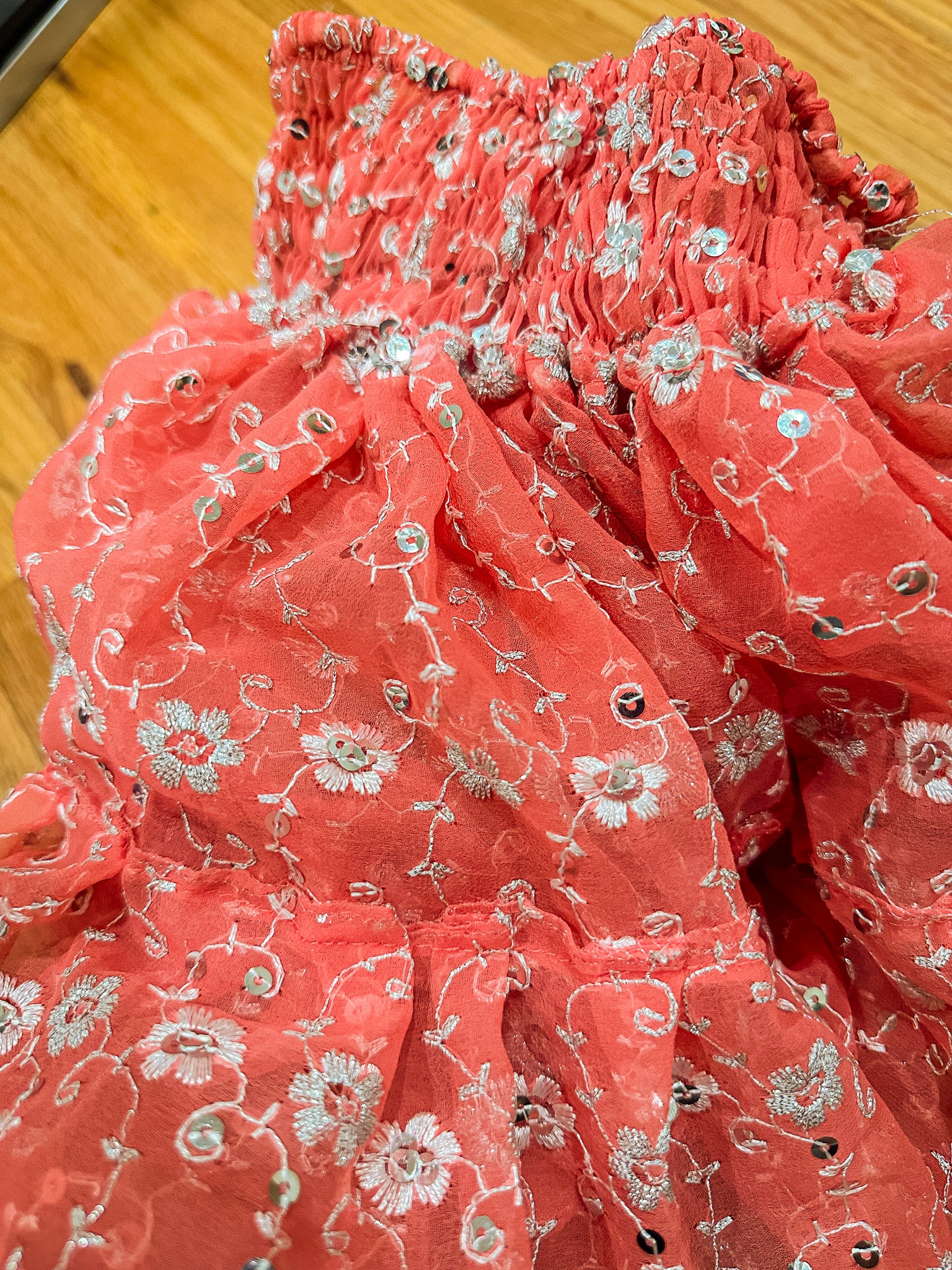 Peach Flowers Micro Mini Skirt