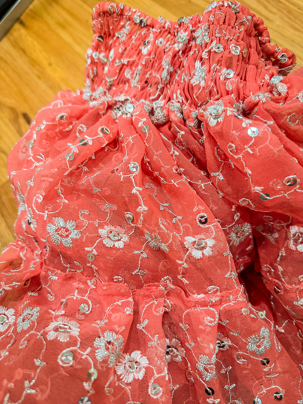 Peach Flowers Micro Mini Skirt