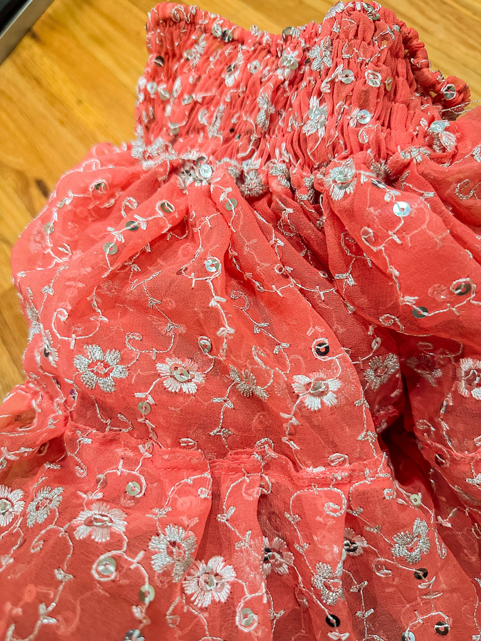 Peach Flowers Micro Mini Skirt