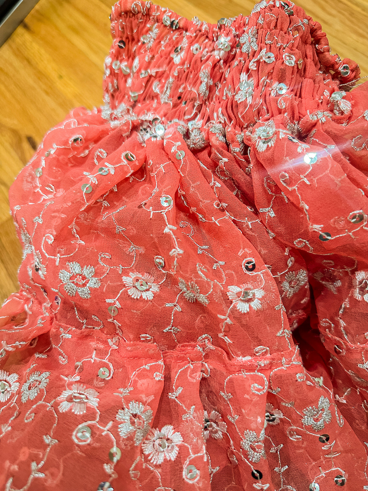 Peach Flowers Micro Mini Skirt