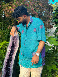 Teal Amethyst Button Up Shirt