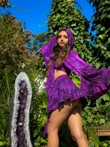 Cosmic Amethyst Micro Mini Skirt Set