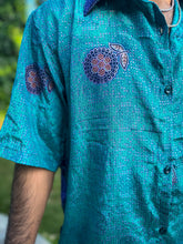 Load image into Gallery viewer, Teal Amethyst Button Up Shirt
