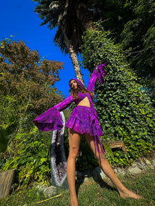 Cosmic Amethyst Micro Mini Skirt Set