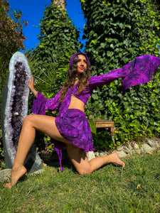 Cosmic Amethyst Micro Mini Skirt Set