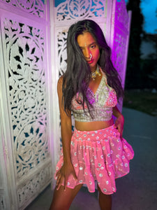 Rose Quartz Micro Mini Skirt