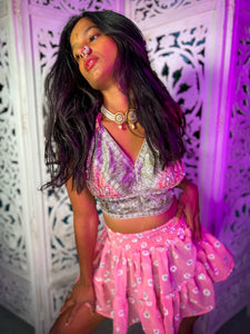 Rose Quartz Micro Mini Skirt