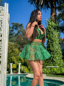Emerald Enchantress Micro Mini Skirt