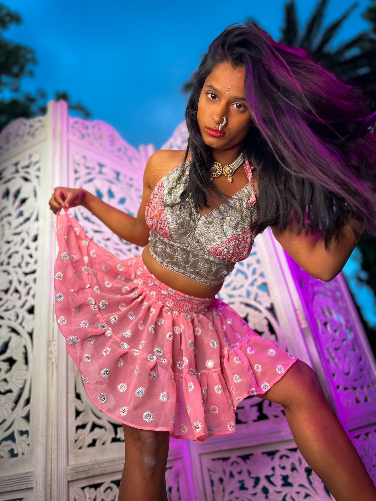 Rose Quartz Micro Mini Skirt
