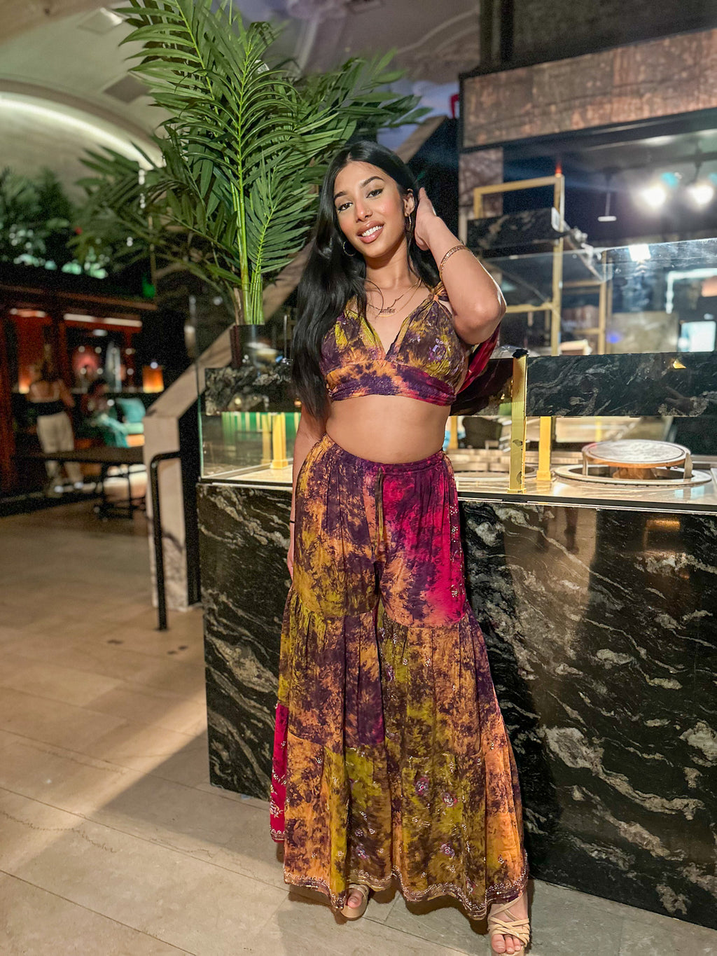 Cosmic Mimosa Sharara Pants Set