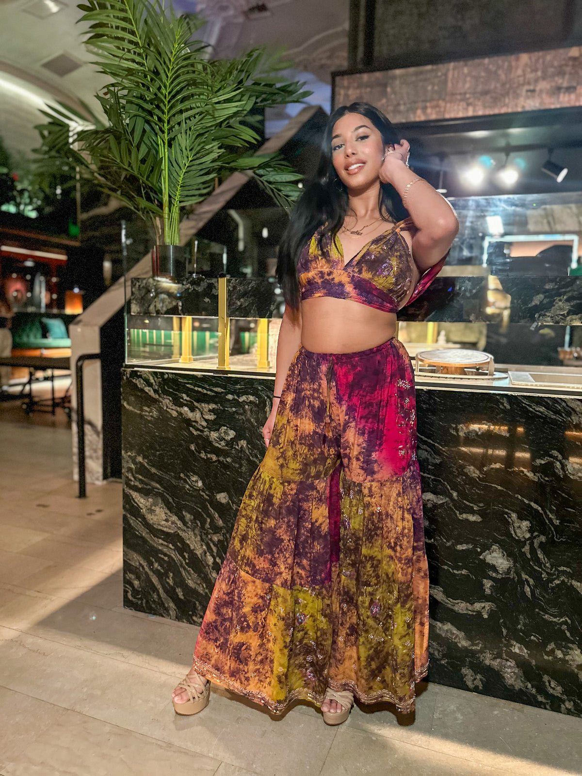 Cosmic Mimosa Sharara Pants Set