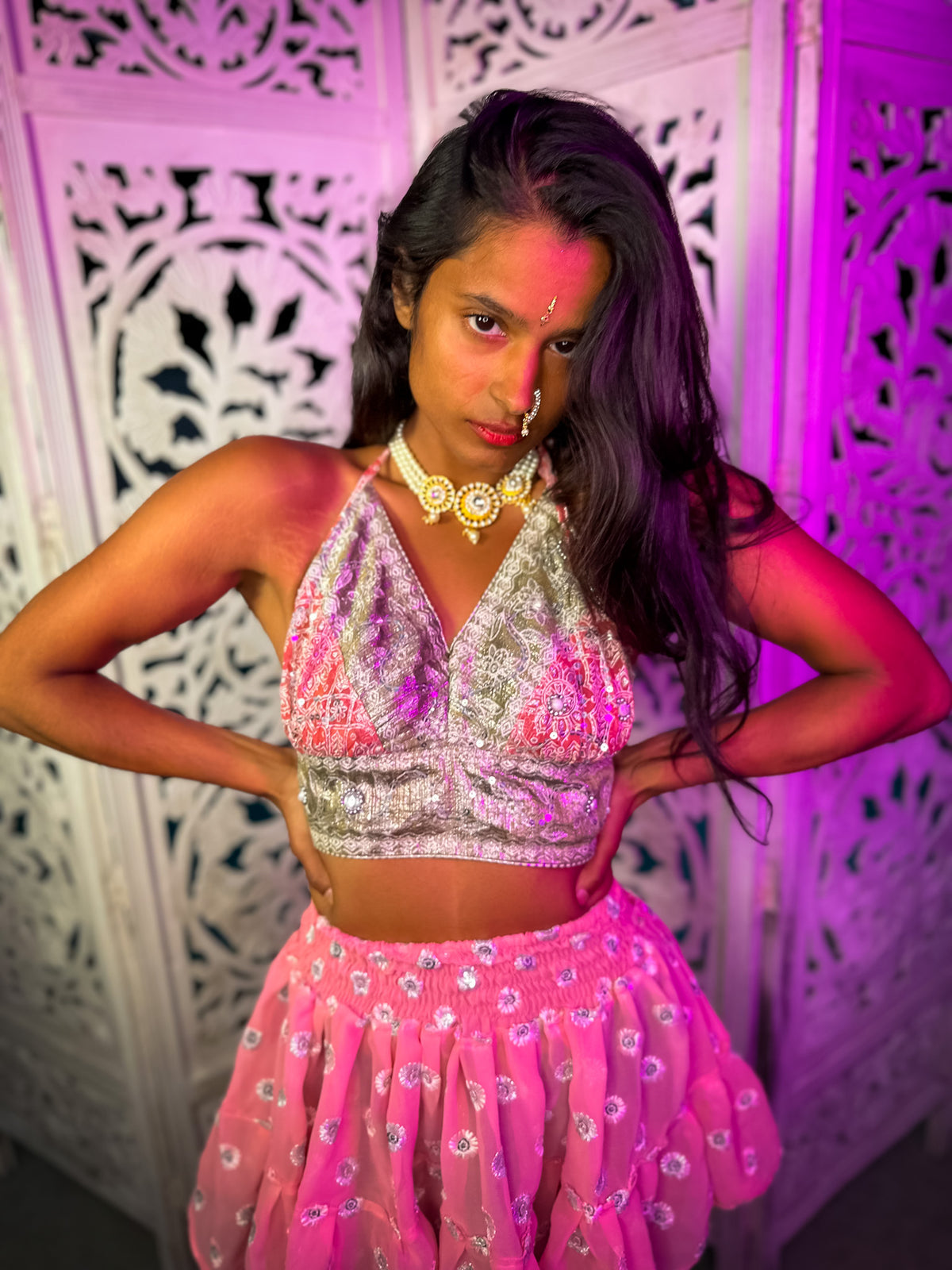 Rose Quartz Micro Mini Skirt