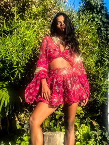 Rani Rose Micro Mini Skirt Set