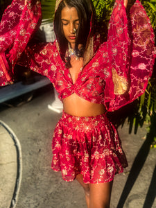Rani Rose Micro Mini Skirt Set