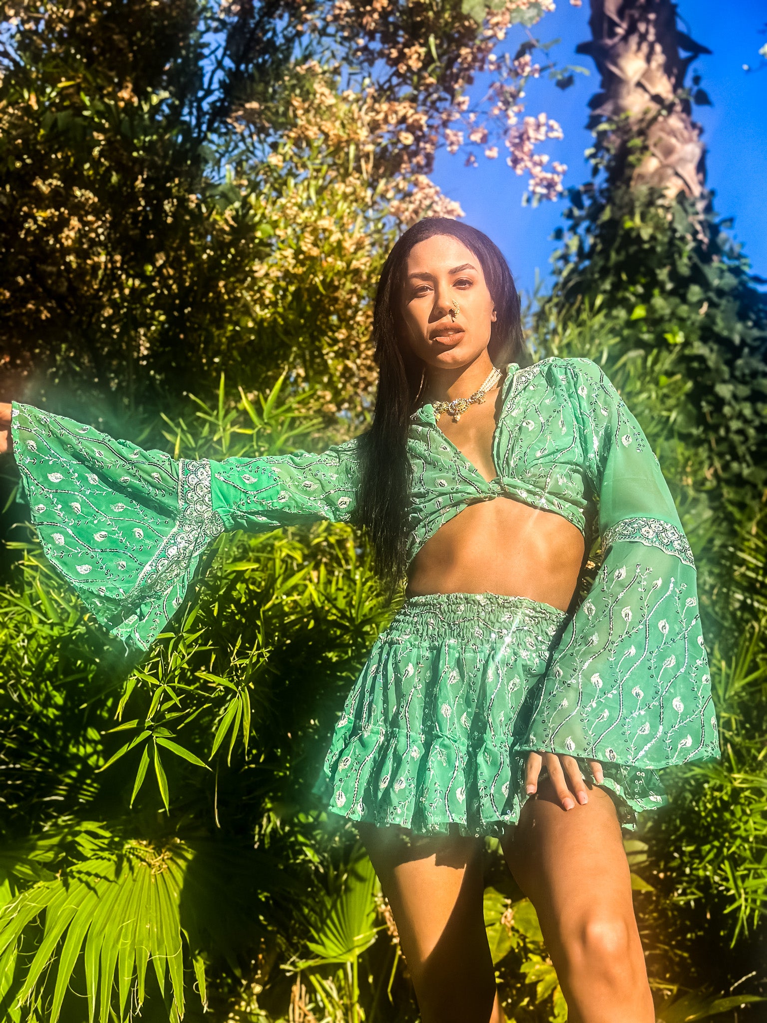 Mint Fairy Micro Mini Skirt Set