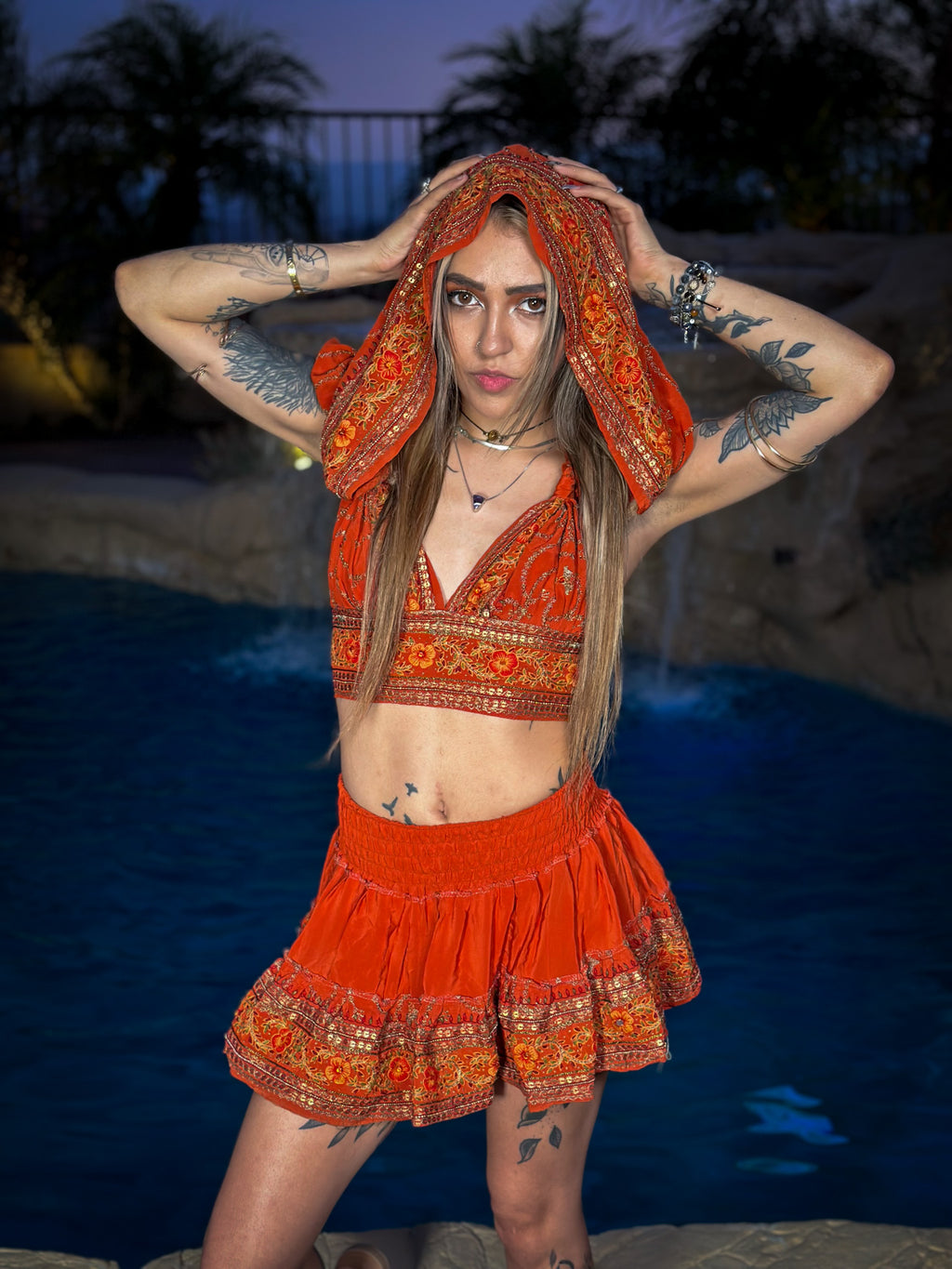 sunset princess micro mini skirt set (no border on skirt bottom)