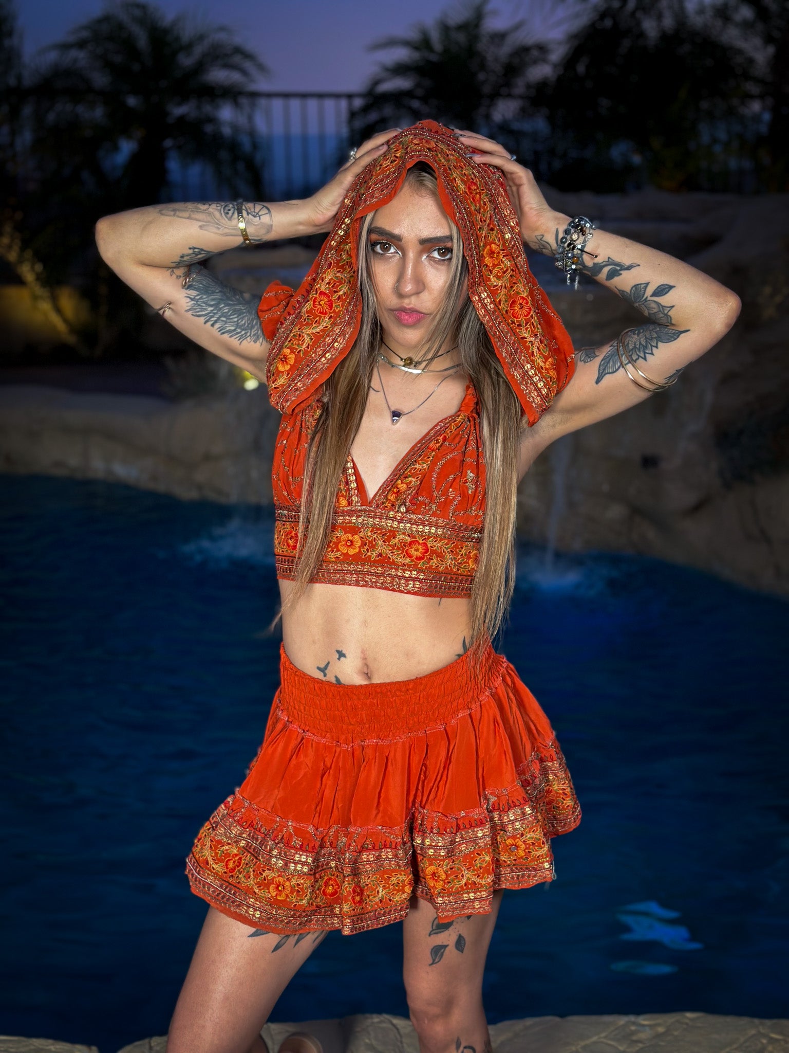 sunset princess micro mini skirt set (no border on skirt bottom)