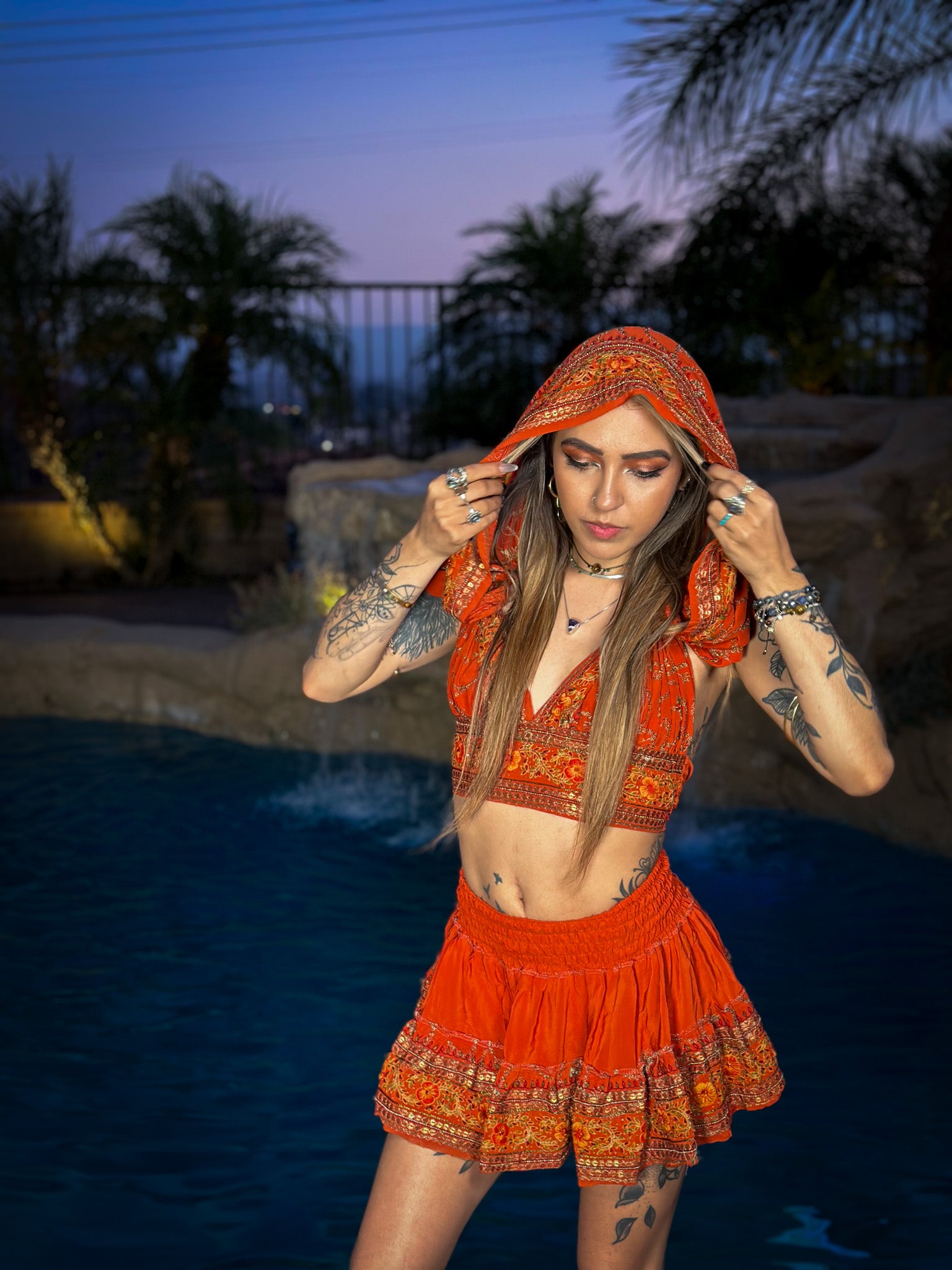sunset princess micro mini skirt set (no border on skirt bottom)