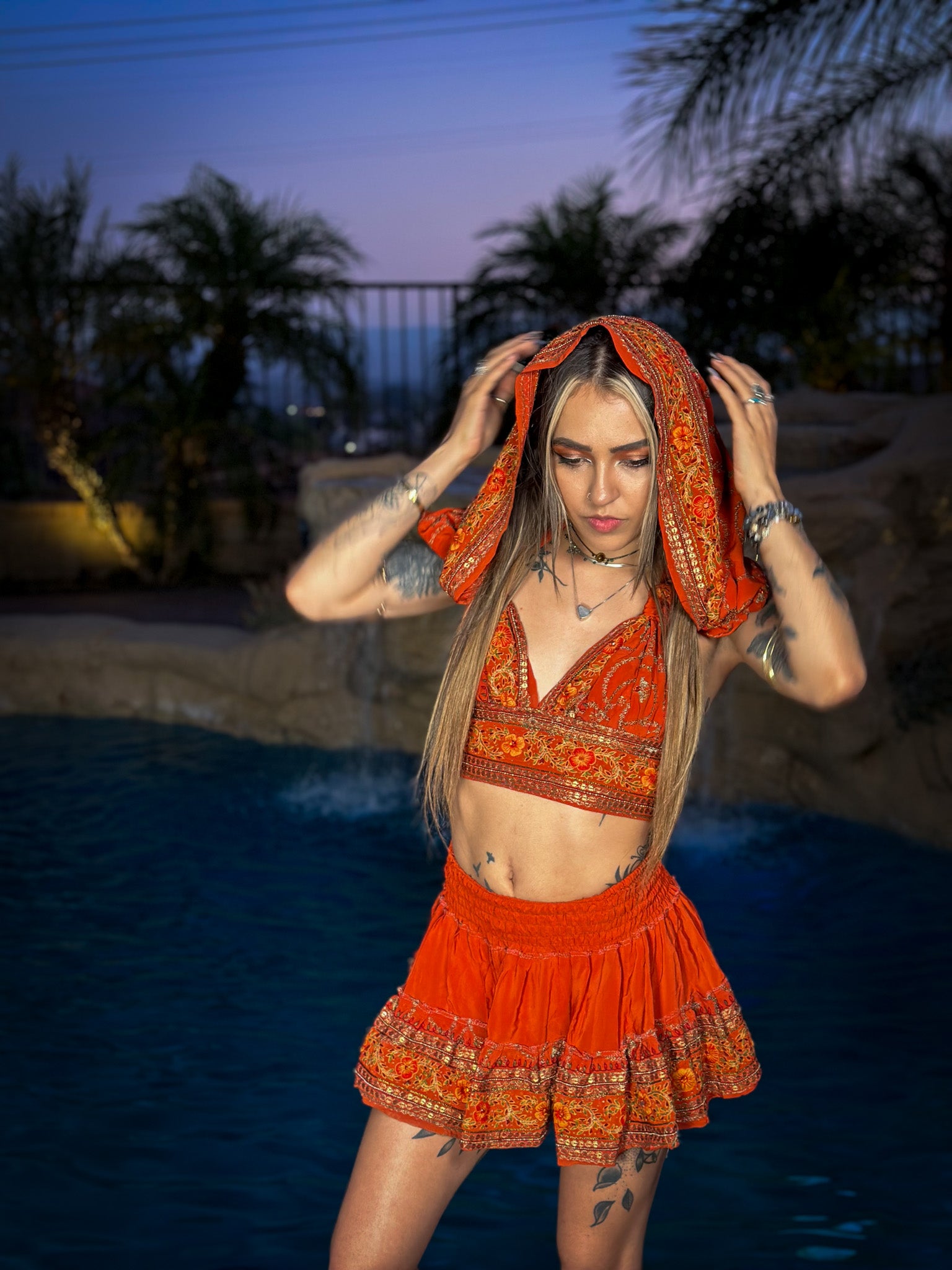 sunset princess micro mini skirt set (no border on skirt bottom)