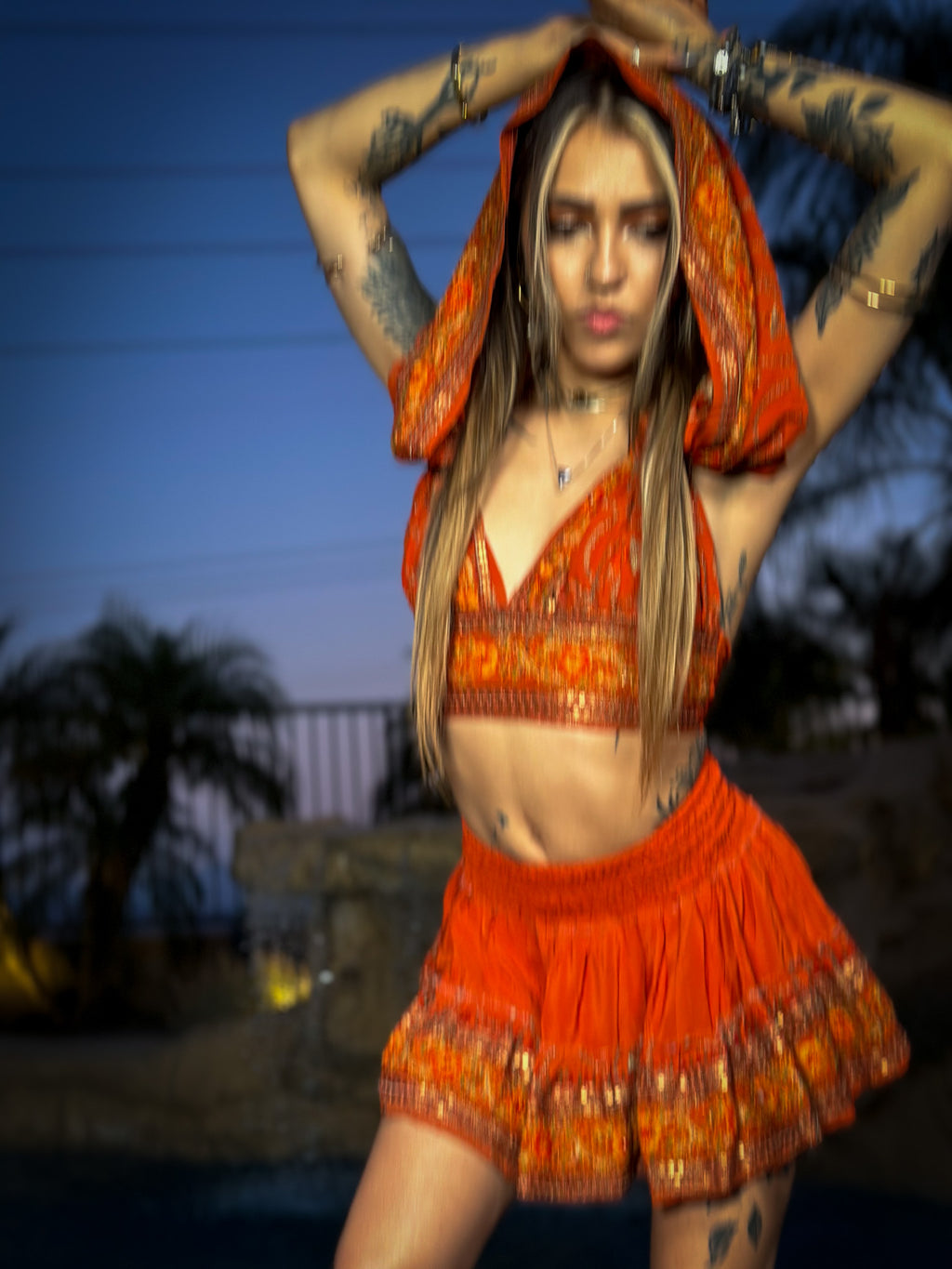 sunset princess micro mini skirt set (no border on skirt bottom)