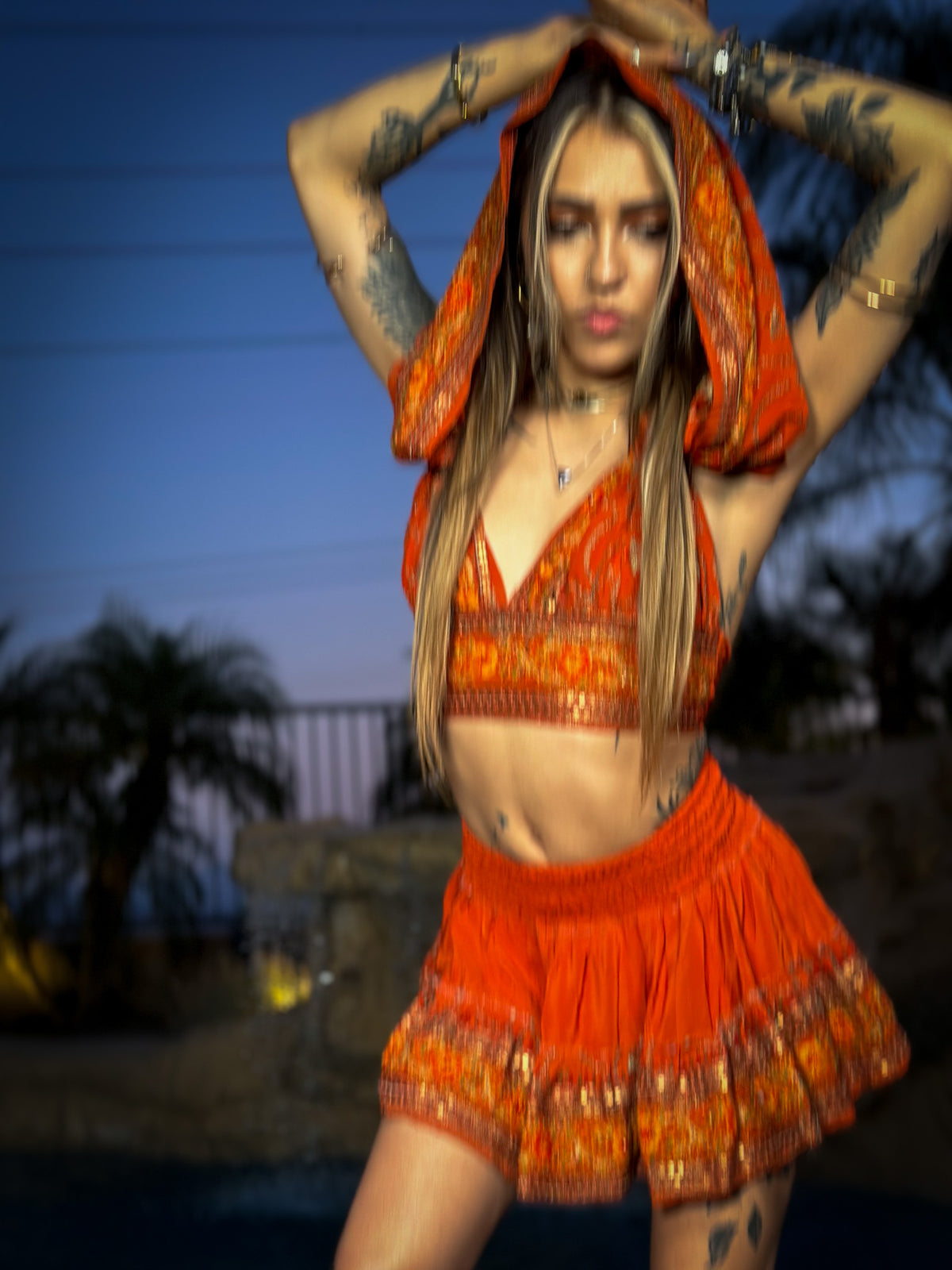sunset princess micro mini skirt set (no border on skirt bottom)