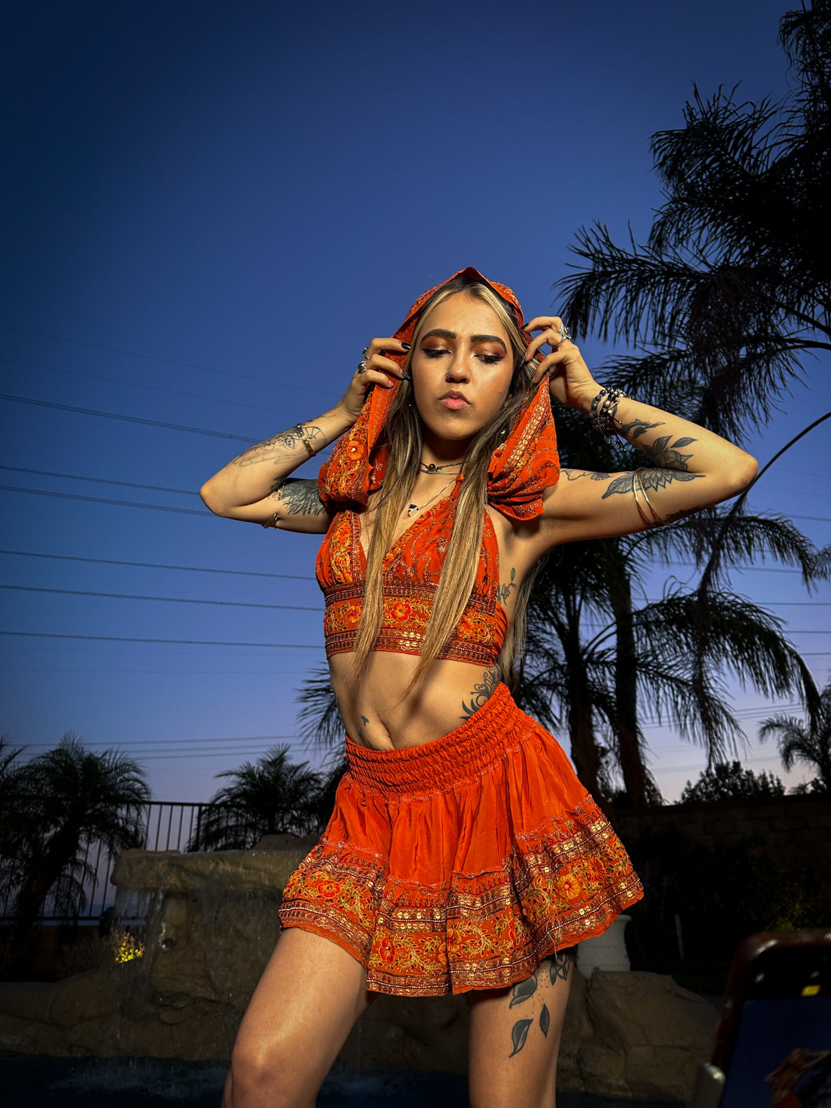 sunset princess micro mini skirt set (no border on skirt bottom)