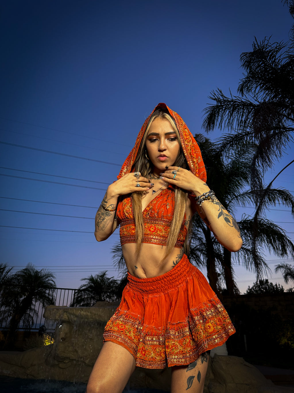 sunset princess micro mini skirt set (no border on skirt bottom)
