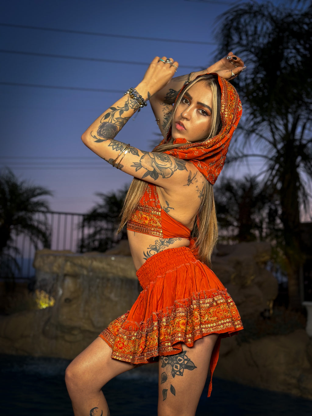 sunset princess micro mini skirt set (no border on skirt bottom)
