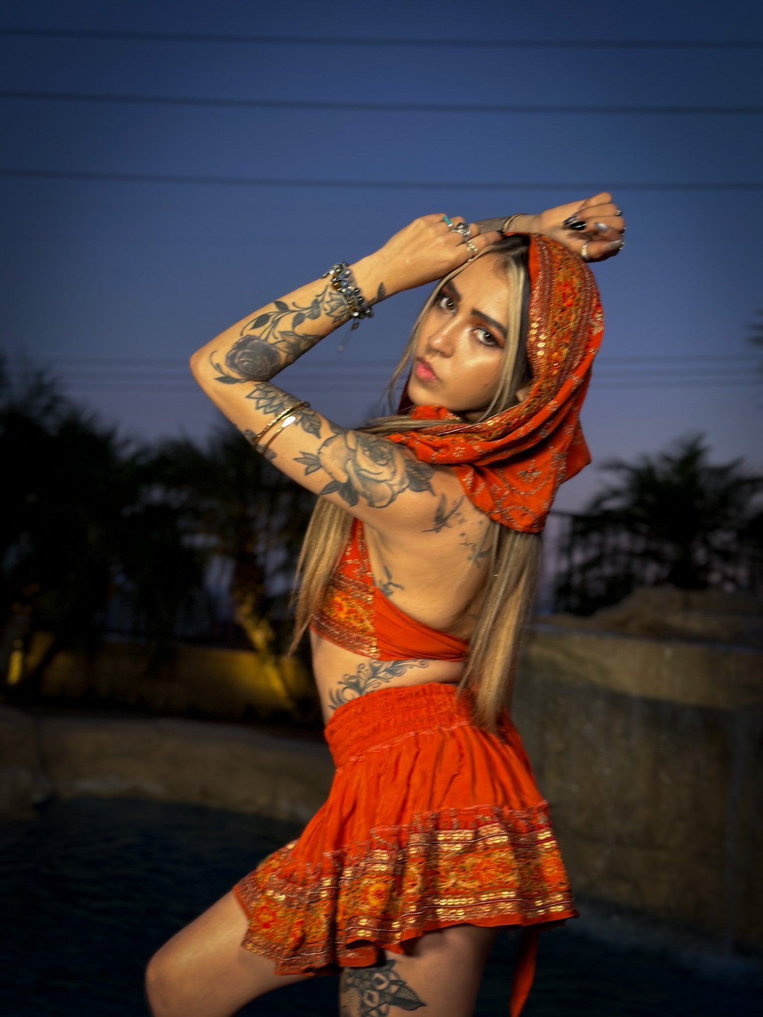 sunset princess micro mini skirt set (no border on skirt bottom)