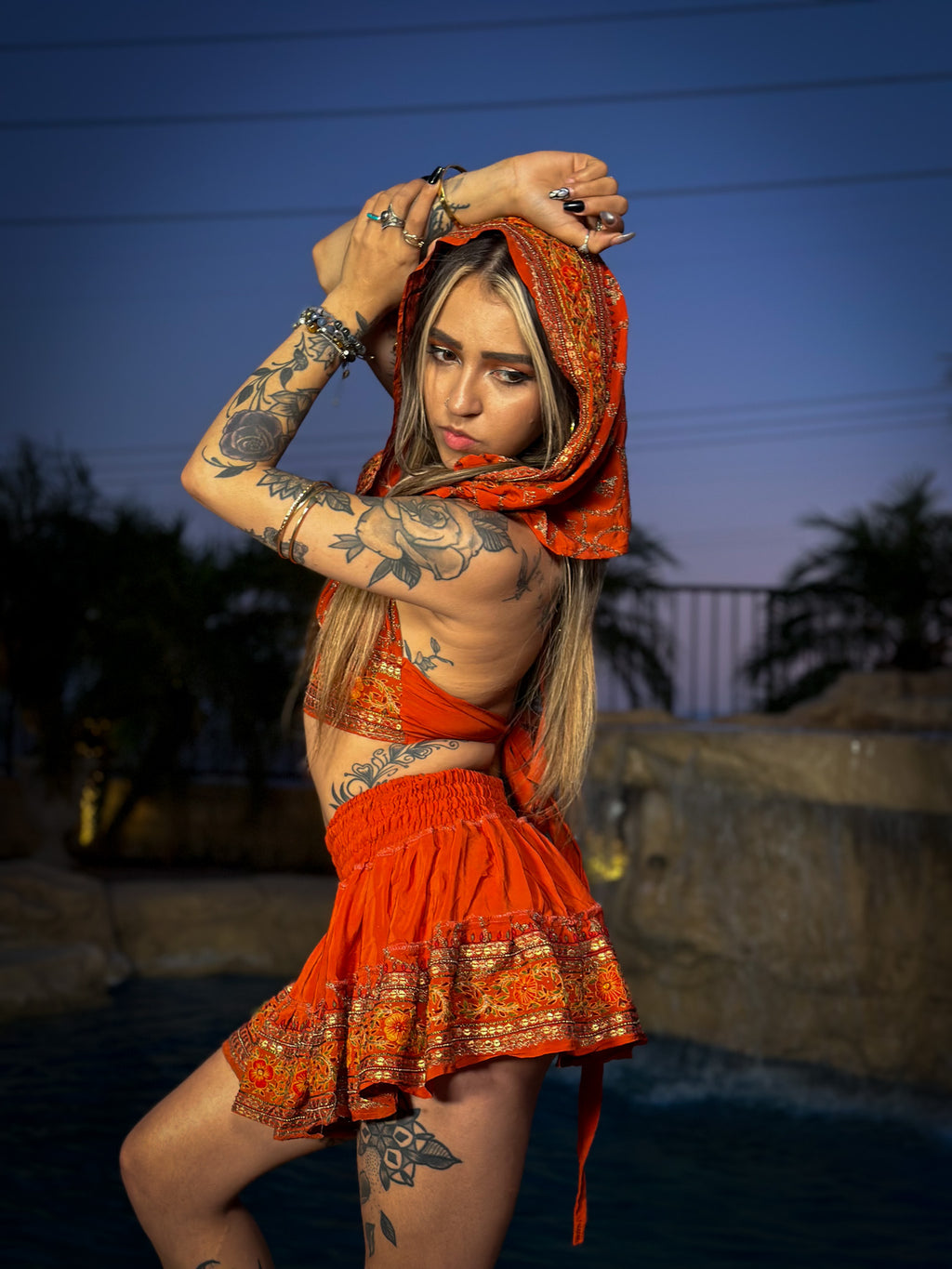 sunset princess micro mini skirt set (no border on skirt bottom)