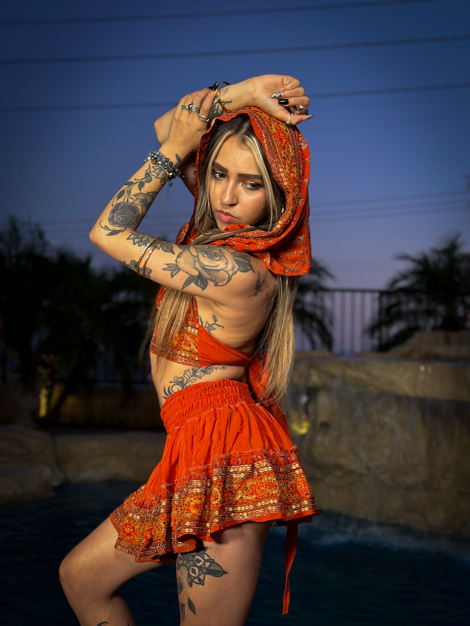 sunset princess micro mini skirt set (no border on skirt bottom)
