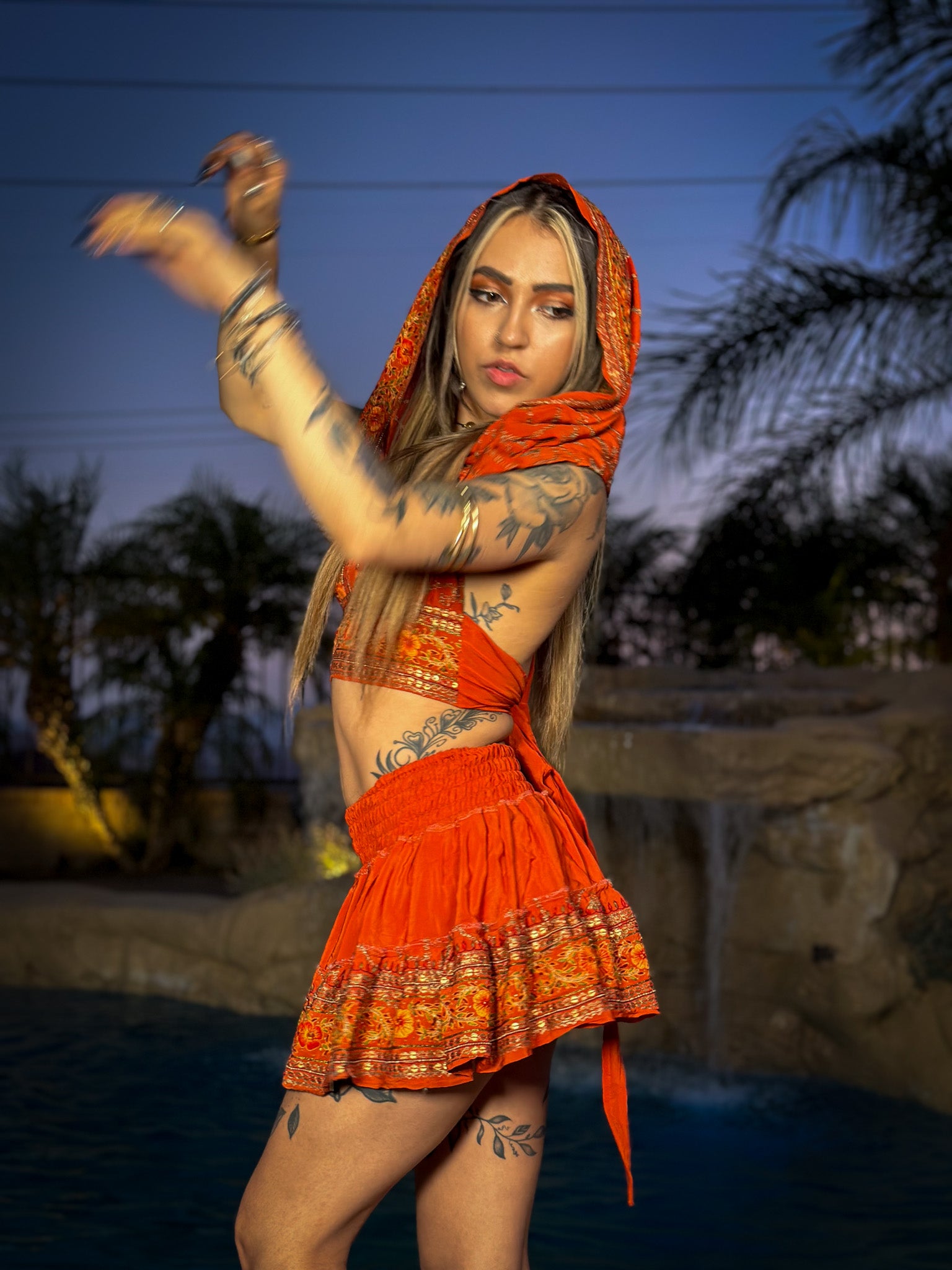 sunset princess micro mini skirt set (no border on skirt bottom)