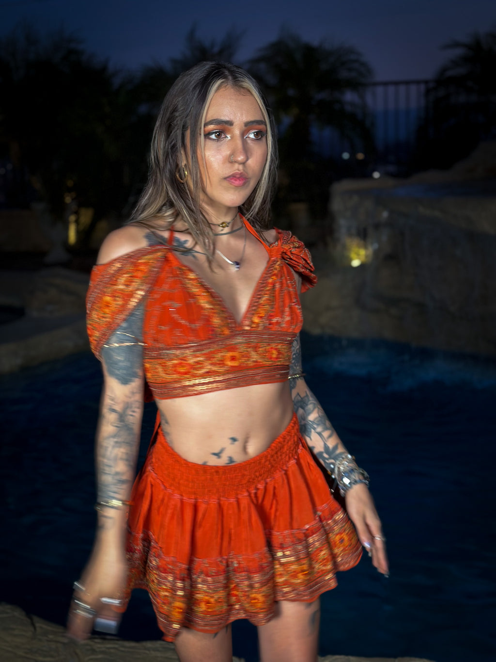 sunset princess micro mini skirt set (no border on skirt bottom)