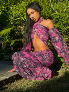 Amethyst Wildflower Sharara Pants Set